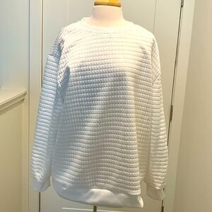 - ⭐️⭐️⭐️HOST PICK⭐️⭐️⭐️NWOT, Plus Size Casual Sweatshirt White Waffle Patt…